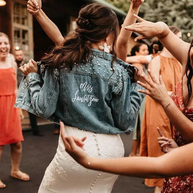 Custom bride 2025 jean jacket