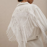 Sequin Fringe Denim Jacket for Bride (Personalized)