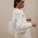 Sequin Fringe Denim Jacket for Bride (Personalized)