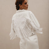 Sequin Fringe Denim Jacket for Bride (Personalized)