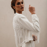 Sequin Fringe Denim Jacket for Bride (Personalized)