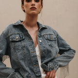 Bride Rhinestone Fringe Jacket