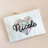 Retro heart makeup bag personalized