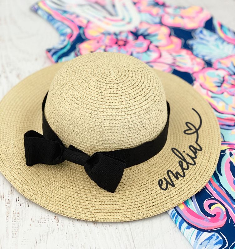 Child Sun Hat | Personalized Flower Girl Gift Bow