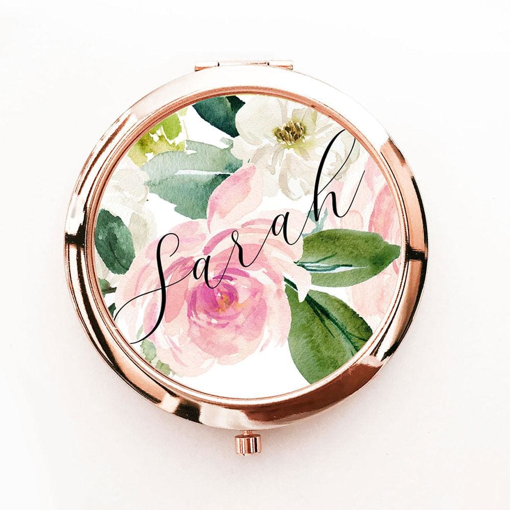 Compact Mirror Pink Rose - compact mirror