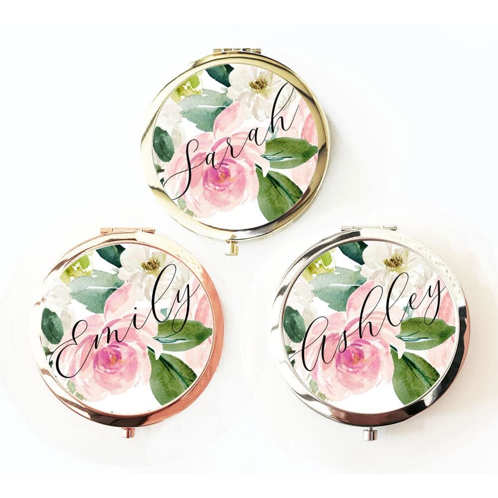 Compact Mirror Pink Rose - compact mirror
