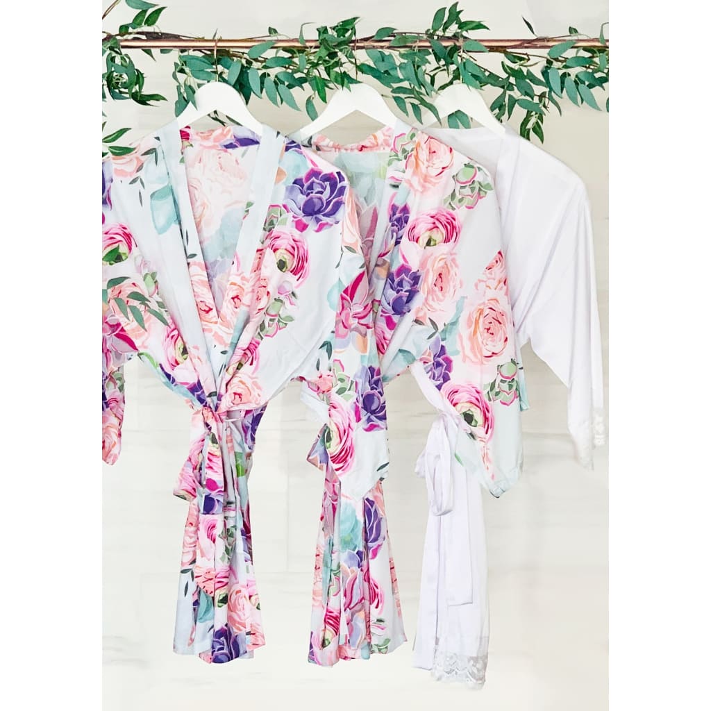 Floral cotton bridesmaid robe - robe