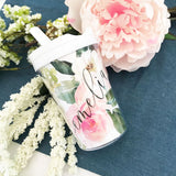 Personalized Floral Sippy Cup - Flower Girl