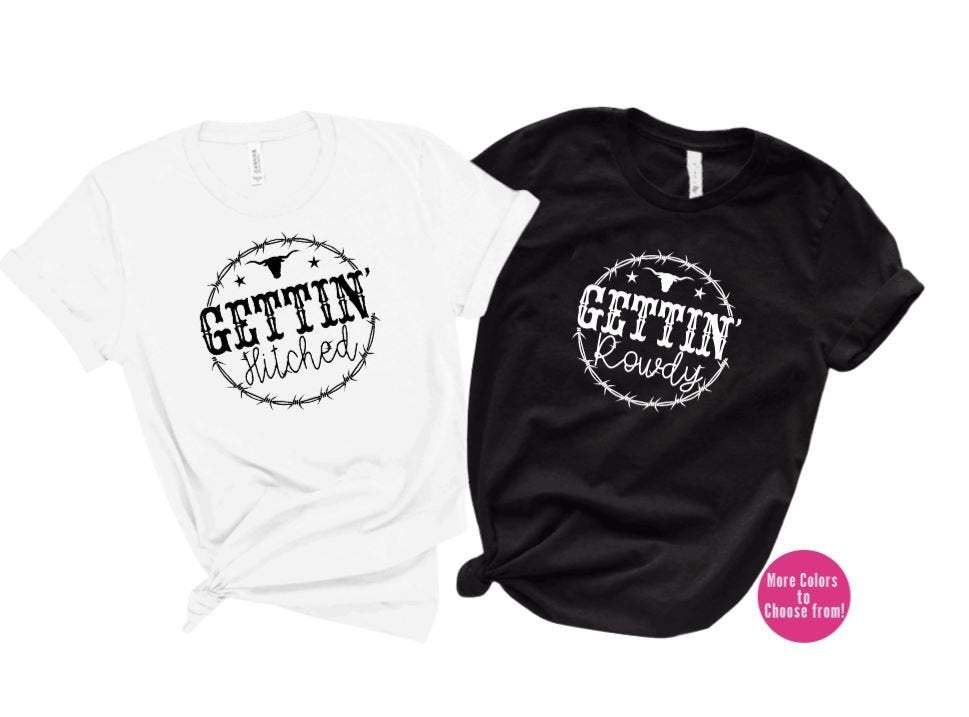 Gettin hitched bachelorette party shirt
