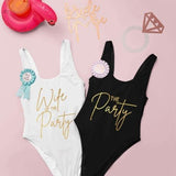 Gold Wife of the party bachelorette swimsuit