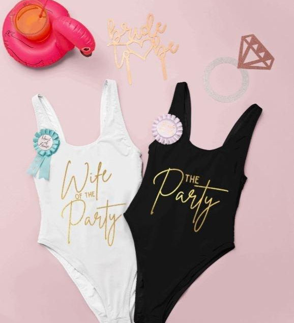 Gold Wife of the party bachelorette swimsuit
