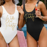 Gold Wife of the party bachelorette swimsuit