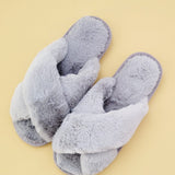 Sage Green Fluffy Slippers