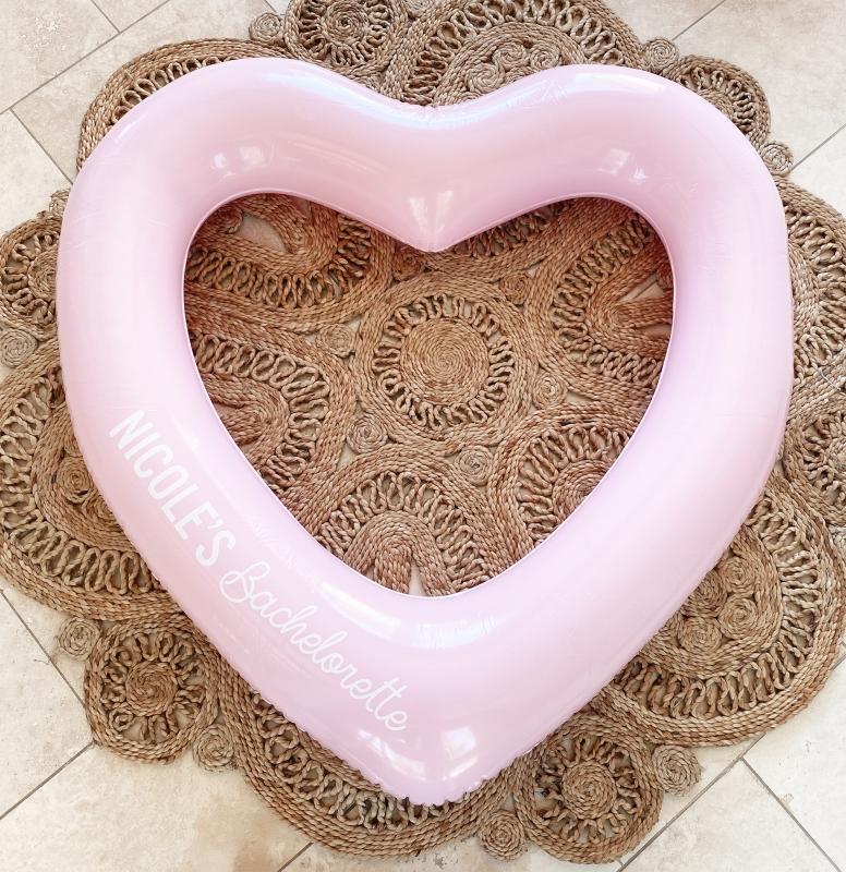Heart shaped bachelorette pool float - beach towel