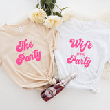 Wife of the party bachelorette party shirt tan
