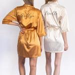 Personalized Bridesmaid Satin Robes Pink