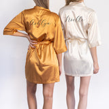 Personalized Bridesmaid Satin Robes Pink
