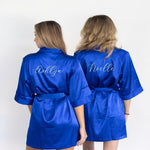 Personalized Royal Blue Satin Robe