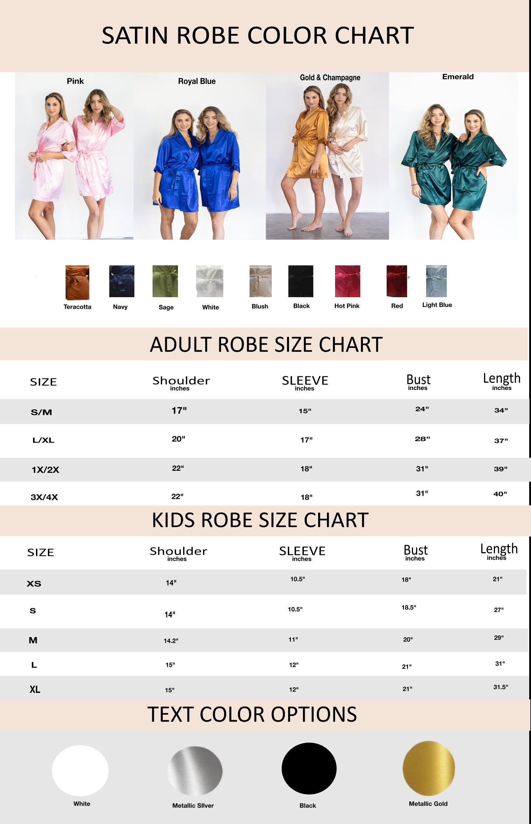 Personalized Satin Bridesmaid Robes