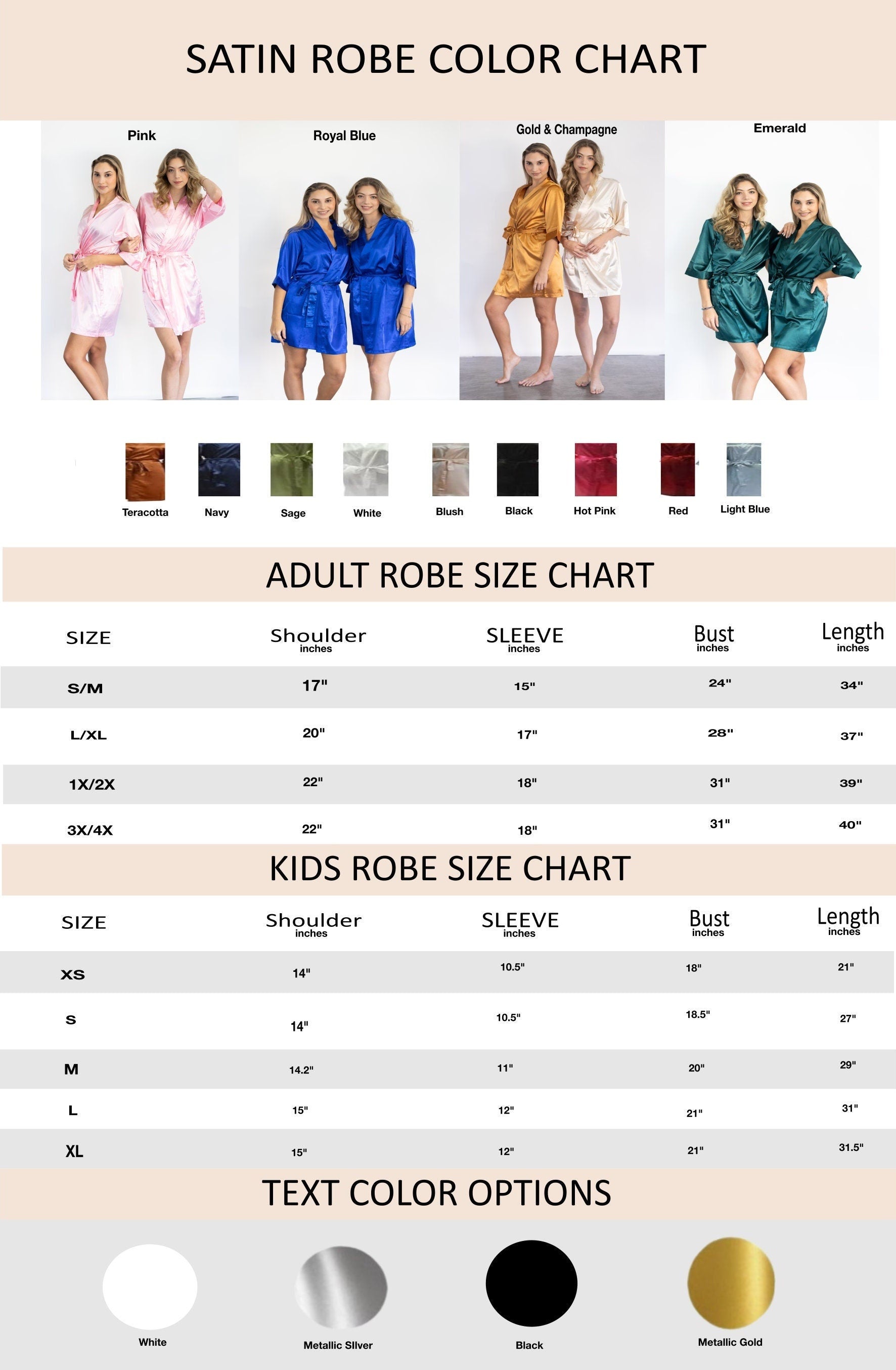 Personalized Bridesmaid Satin Robes