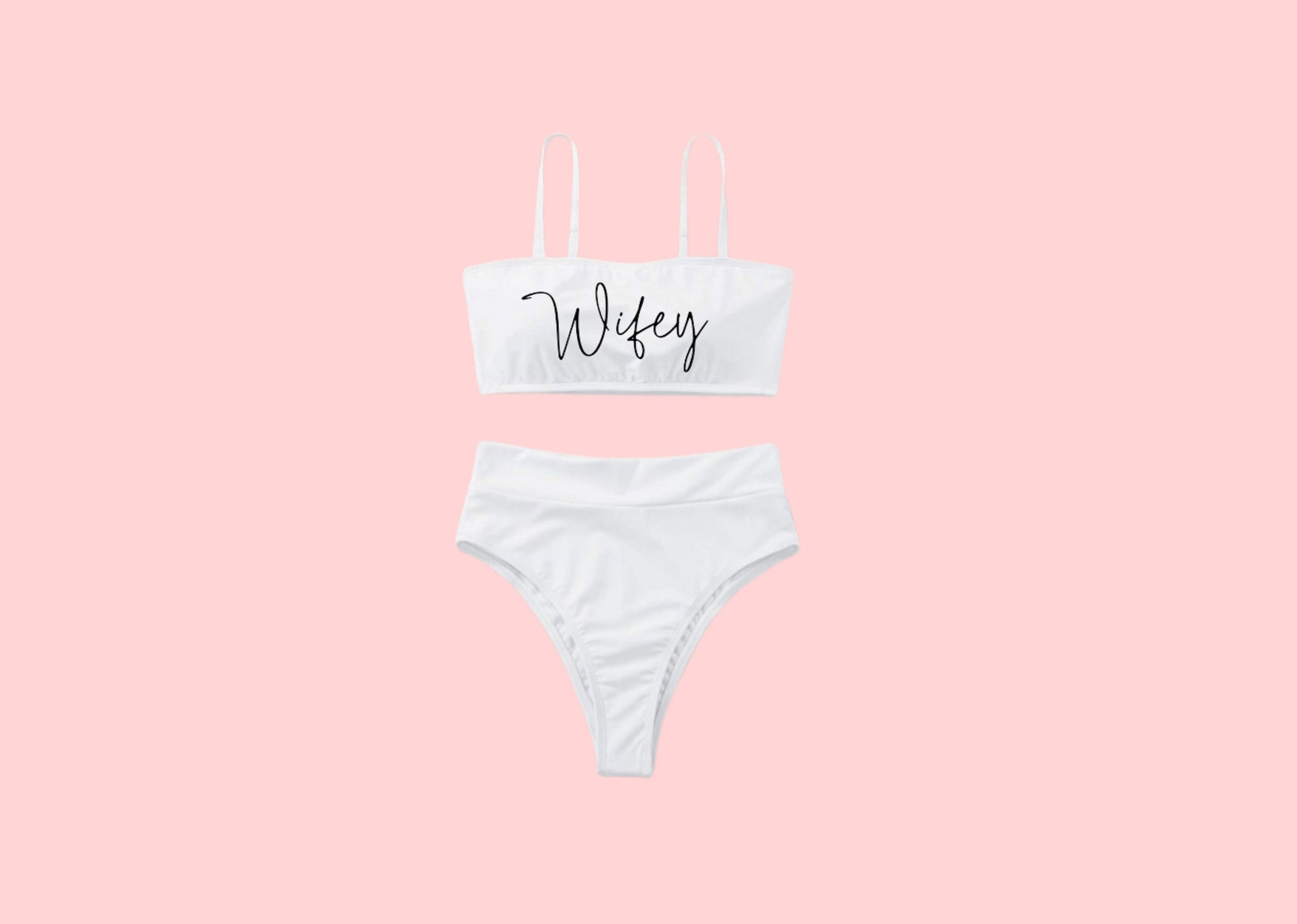 Two Piece Bachelorette Party Swimsuit | Wifey and Bride
