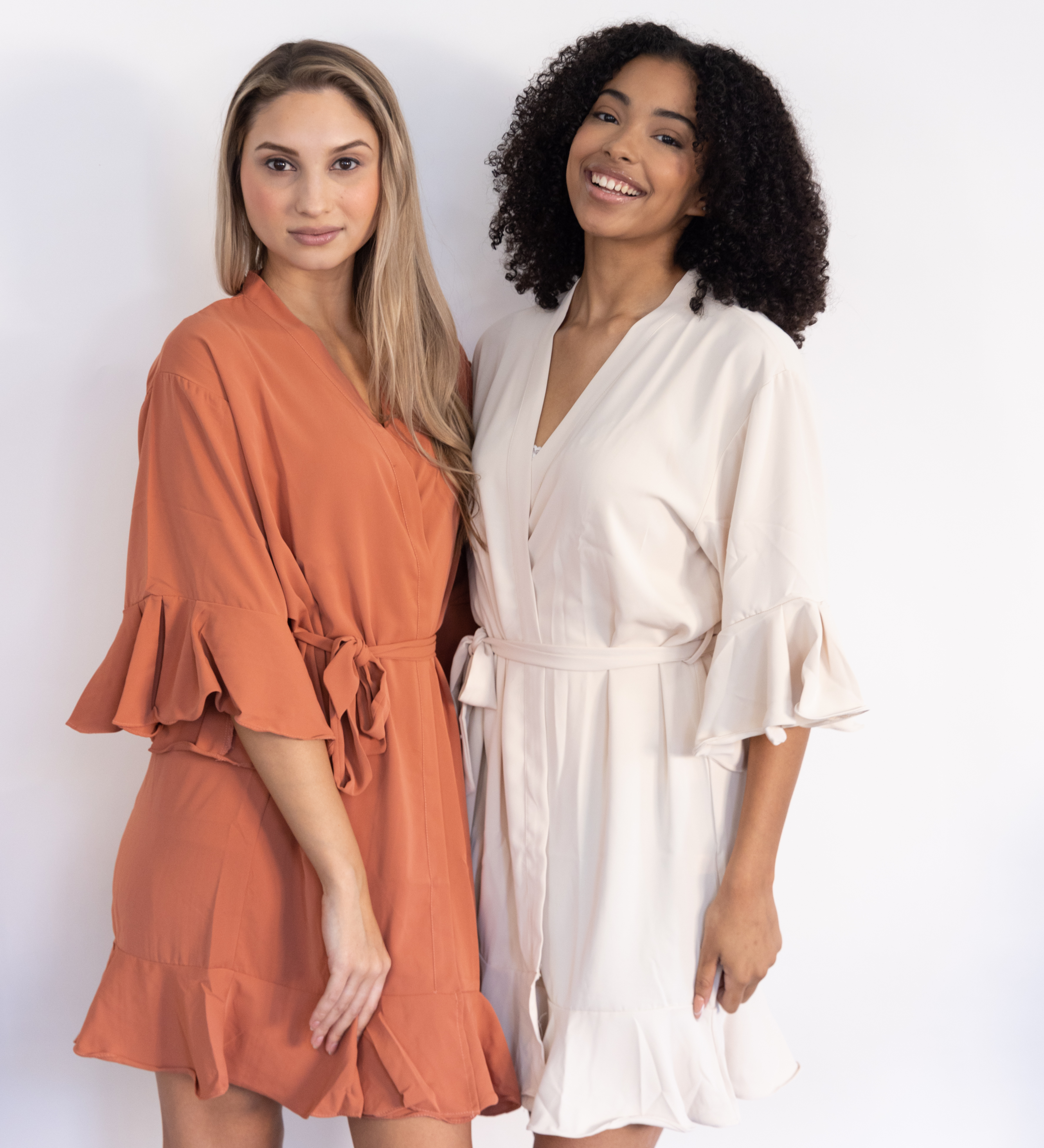 Ruffle Bridesmaid Robe Dusty Blue - Ruffle Bridesmaid Robe|