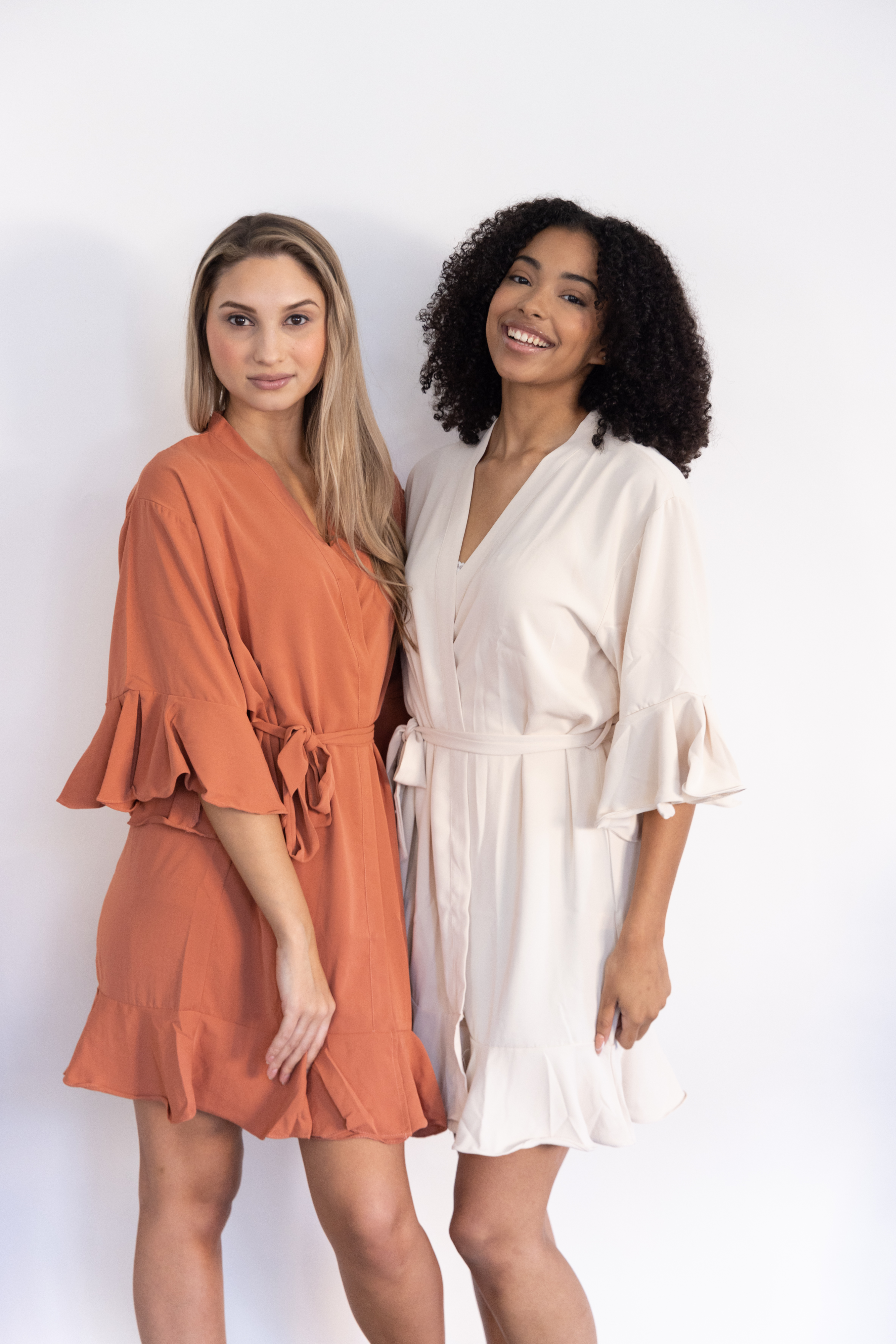 Ruffle Bridesmaid Robe Dusty Blue - Ruffle Bridesmaid Robe|