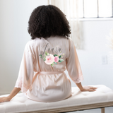Personalized Floral Bride Robe - robe Bridal Robes |