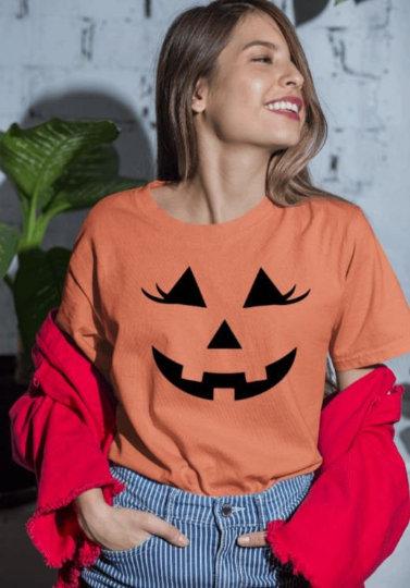 Jack o lantern Womens halloween shirt Halloween shirt 