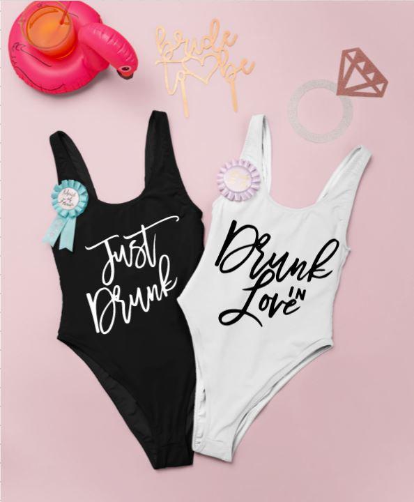 Just Drunk Bachelorette party swimsuit - swimsuit
