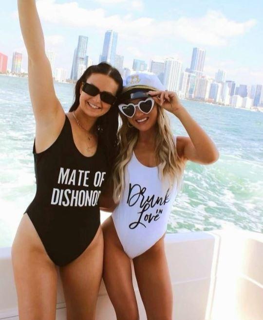 Just Drunk Bachelorette party swimsuit - swimsuit