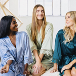 Satin lace bridesmaid robes-Dusty Blue