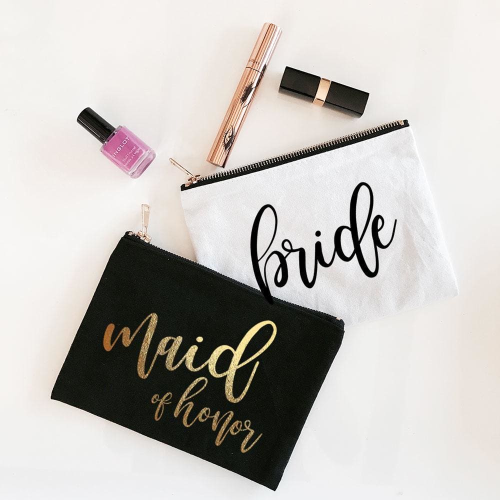 Maid of honor makeup bag - makeup bag