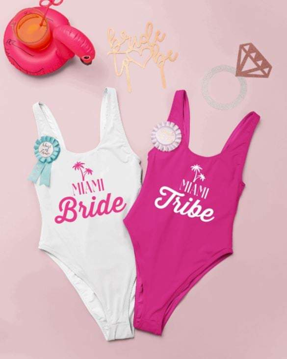 Miami Bachelorette Swimsuits for Bride and Bridesmaids One 