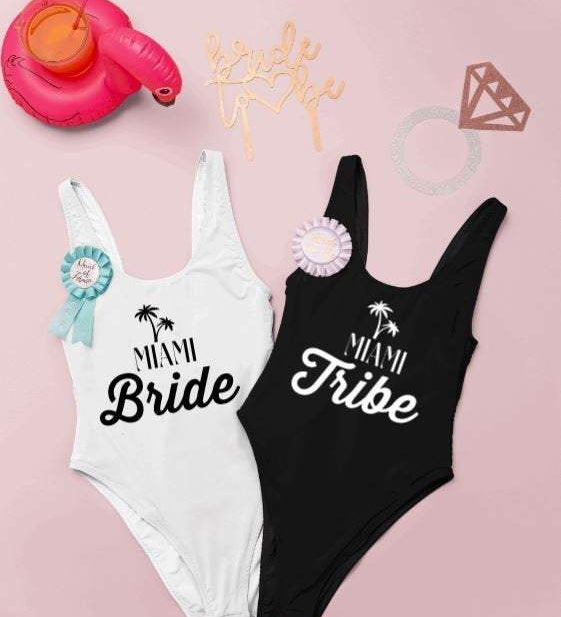 Miami Bachelorette Swimsuits for Bride and Bridesmaids One 