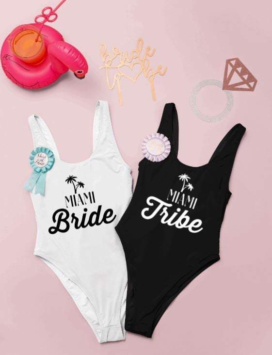 Miami Bachelorette Swimsuits for Bride and Bridesmaids One 
