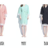 Mrs Personalized cotton robe - robe Bride Personalized