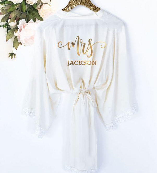 Mrs Personalized robe - robe Mrs Personalized cotton