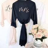 Mrs satin lace robes large text - robe Mrs satin lace