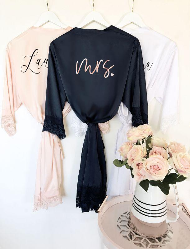 Mrs satin lace robes large text