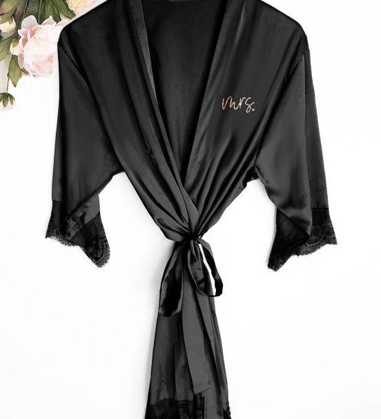 Mrs satin lace robes small text - robe Mrs satin lace