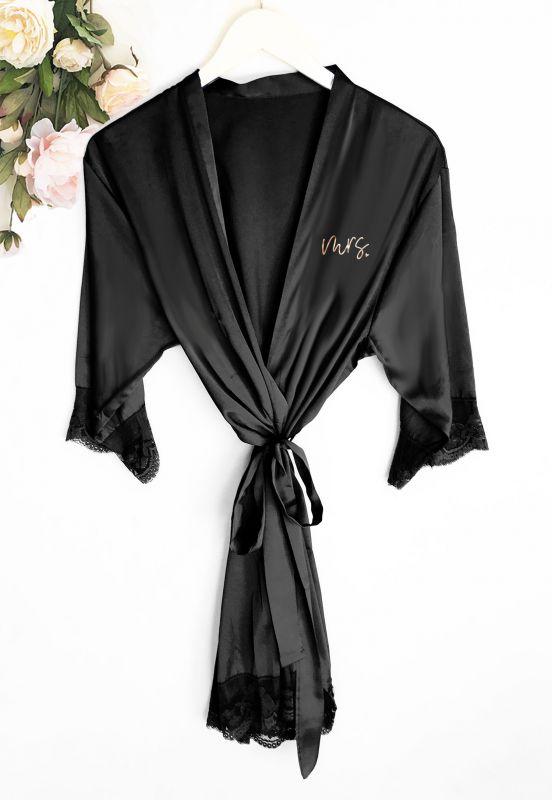 Mrs satin lace robes small text - robe Mrs satin lace