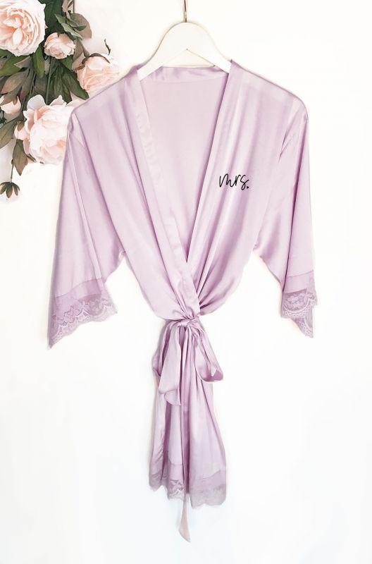 Mrs satin lace robes small text - robe Mrs satin lace