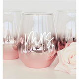 Mrs. Stemless Glass - Rose Gold