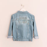 Personalized Bride Denim Jacket Blue