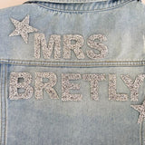 Personalized Bride Denim Jacket Blue