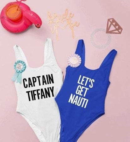 Nautical Bachelorette Party Swimsuit Bride to be Swimsuit 
