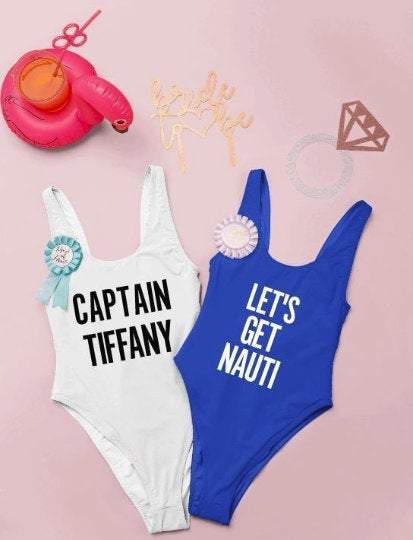 Nautical Bachelorette Party Swimsuit Bride to be Swimsuit 