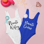 Nautical Bachelorette Party Swimsuit Nauti Wifey Bride to be
