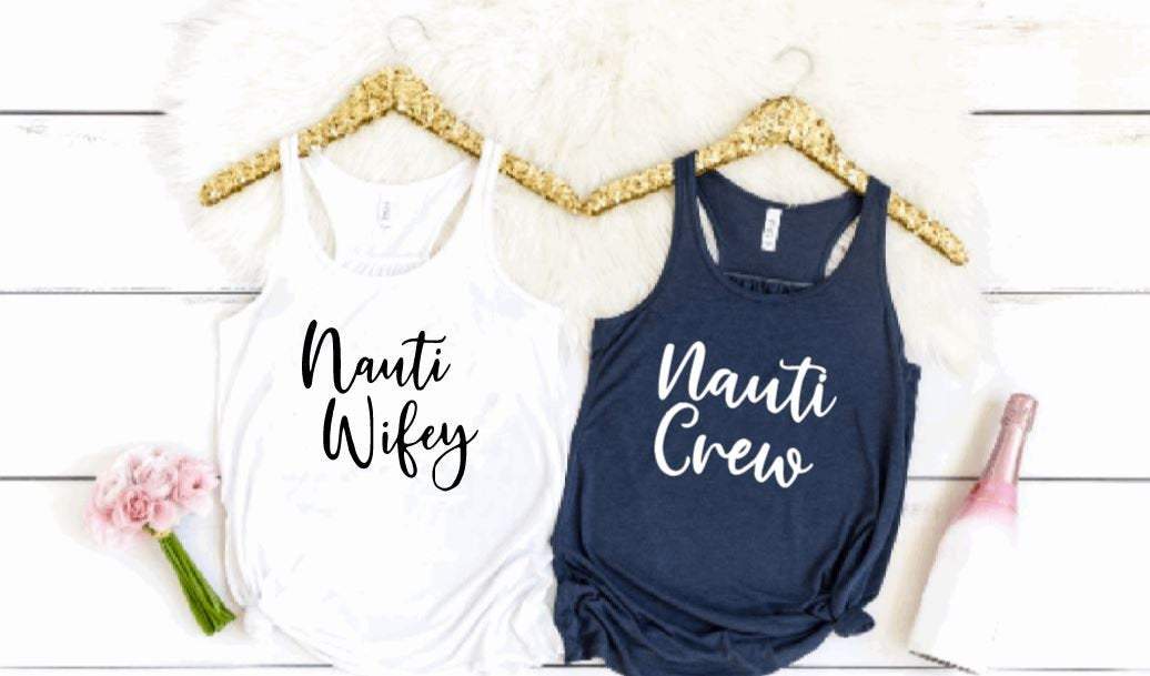 Nautical bachelorette party tanks
